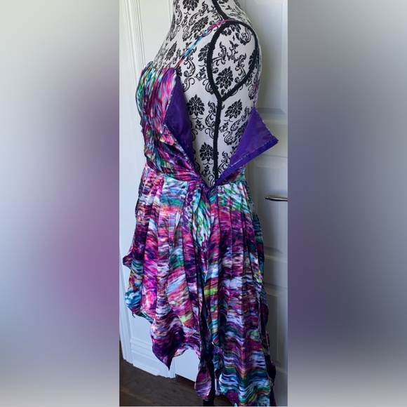 Steppin’ Out Satin High/Low Prom Dress - 13/14 - Multicolored - Used - Picture 7 of 8